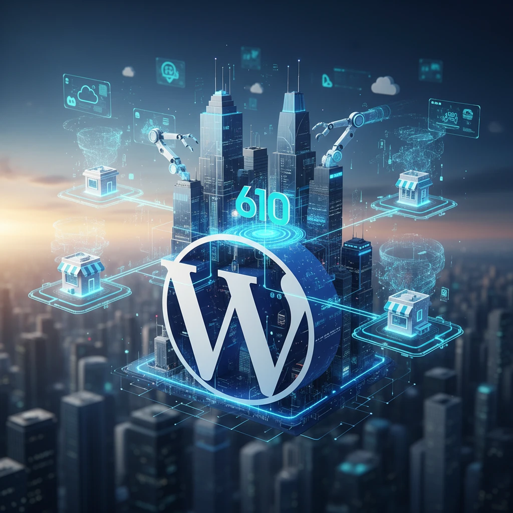 Professional illustration for article about AI Automation: Scaling Your SMB with WordPress & 610 Digital