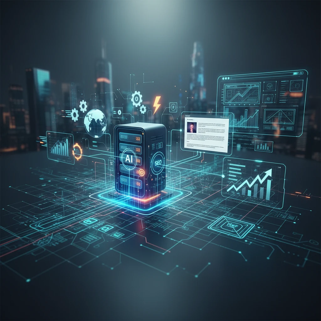 Professional illustration for article about AI-Powered Content: Website Speed Optimization Blueprint