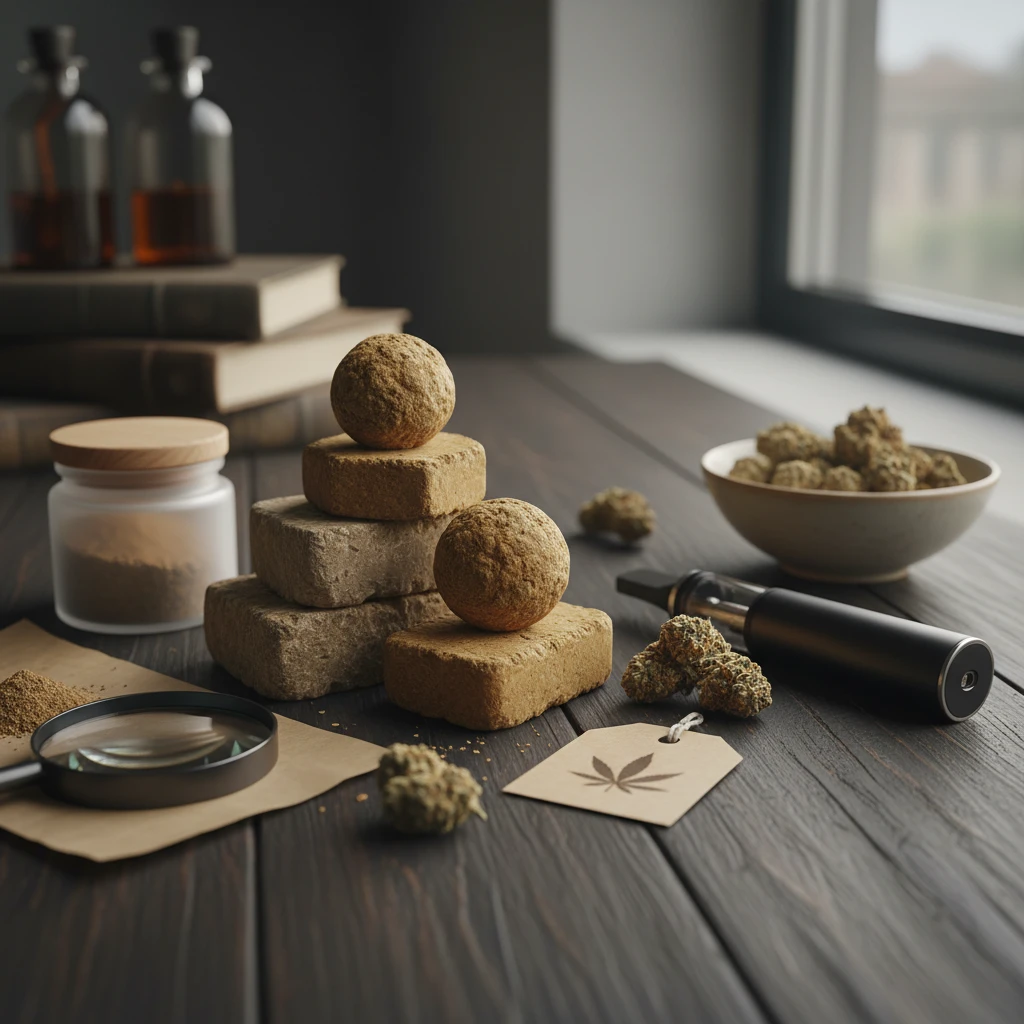 Professional illustration for article about Buy Hashish UK: Quality Guide & Elevated Herbals Selection