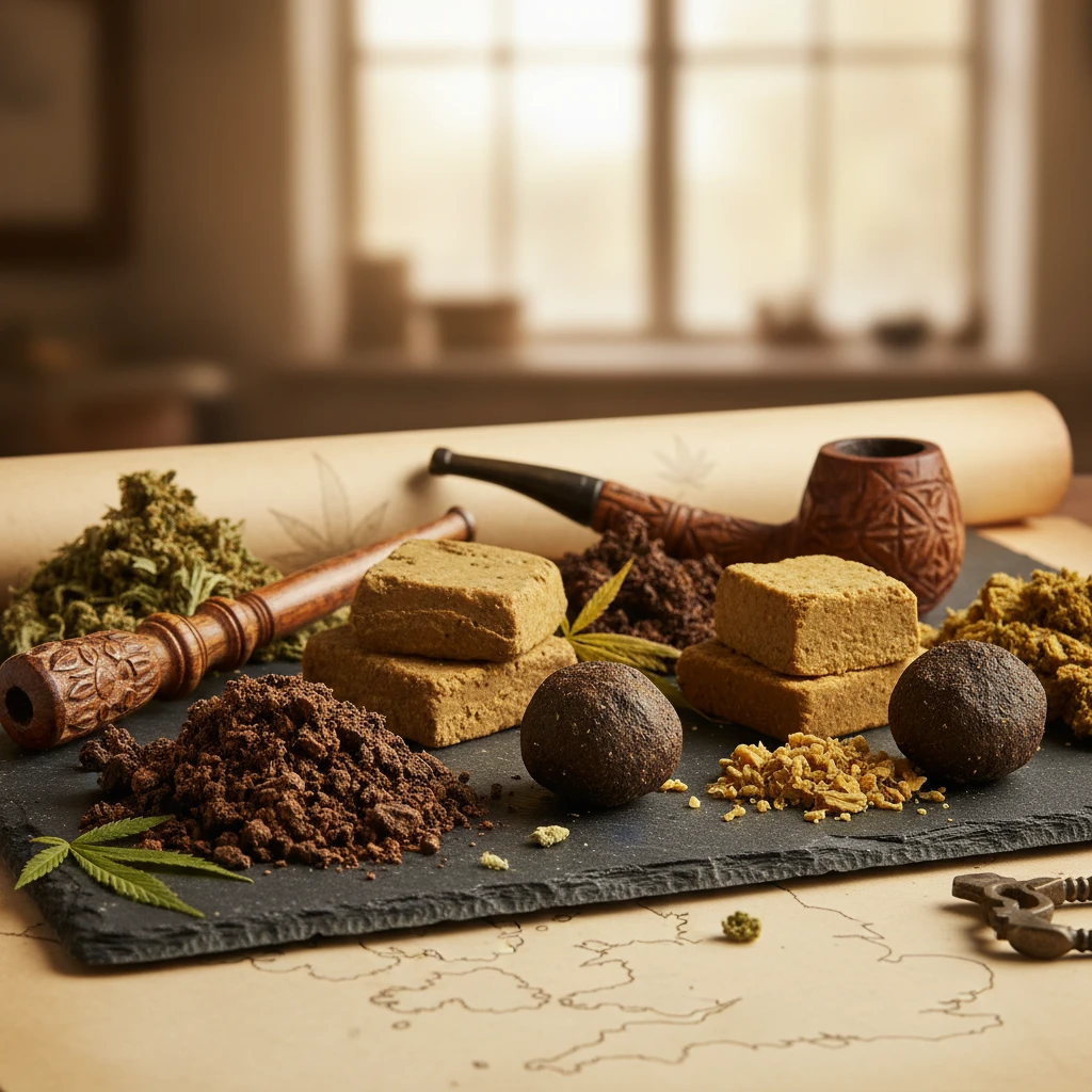 Buy Hashish UK: Your Guide to Quality Cannabis Professional illustration for article about Buy Hashish UK: Your Guide to Quality Cannabis