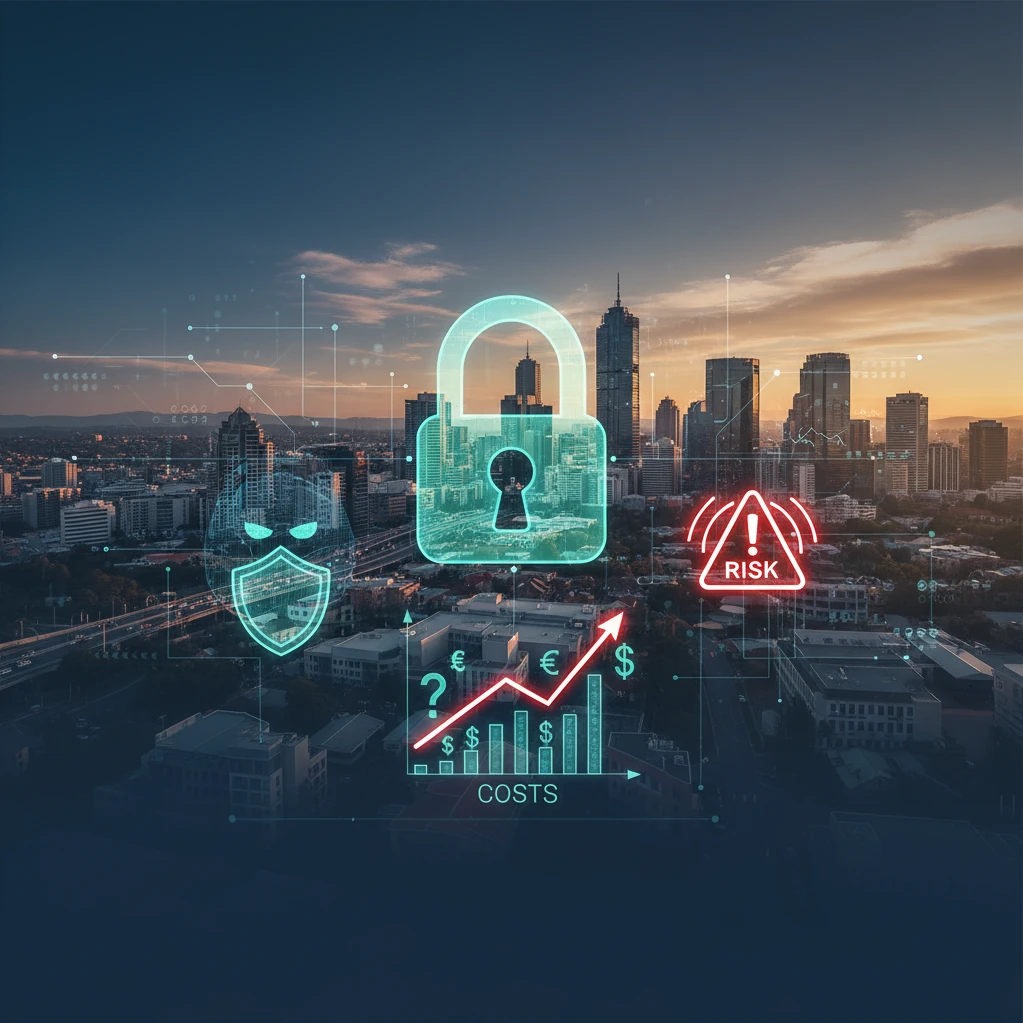 Professional illustration for article about Cybersecurity Costs: Whats Your Western Sydney Business Risk?