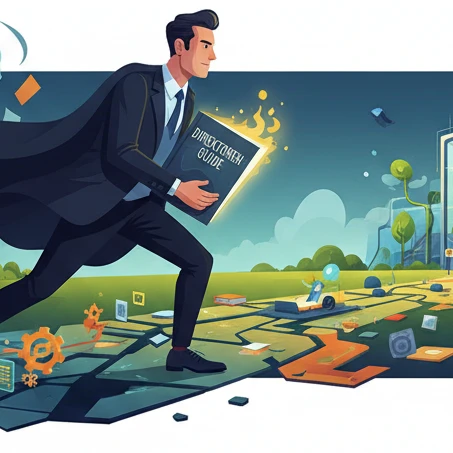 Professional illustration for article about Direktoren-Guide: Schule mutig verändern!