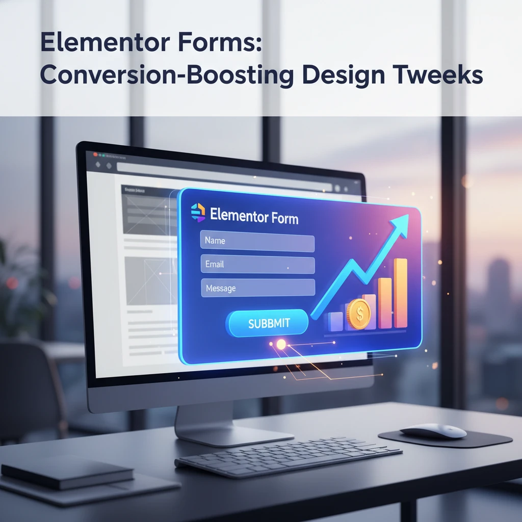 Professional illustration for article about Elementor Forms: Conversion-Boosting Design Tweaks