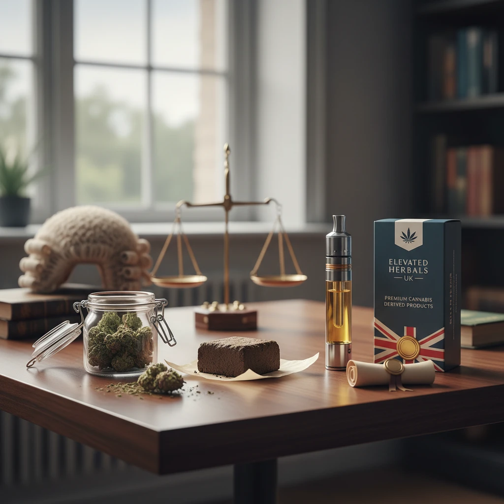 Professional illustration for article about Marijuana UK: Navigating Legal Options & Elevated Herbals