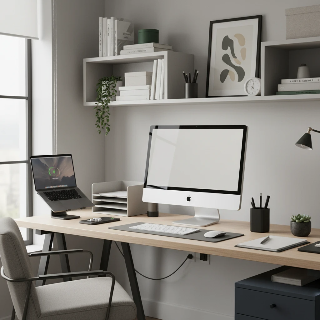 Professional illustration for article about Organizare Birou: Soluții Inovatoare