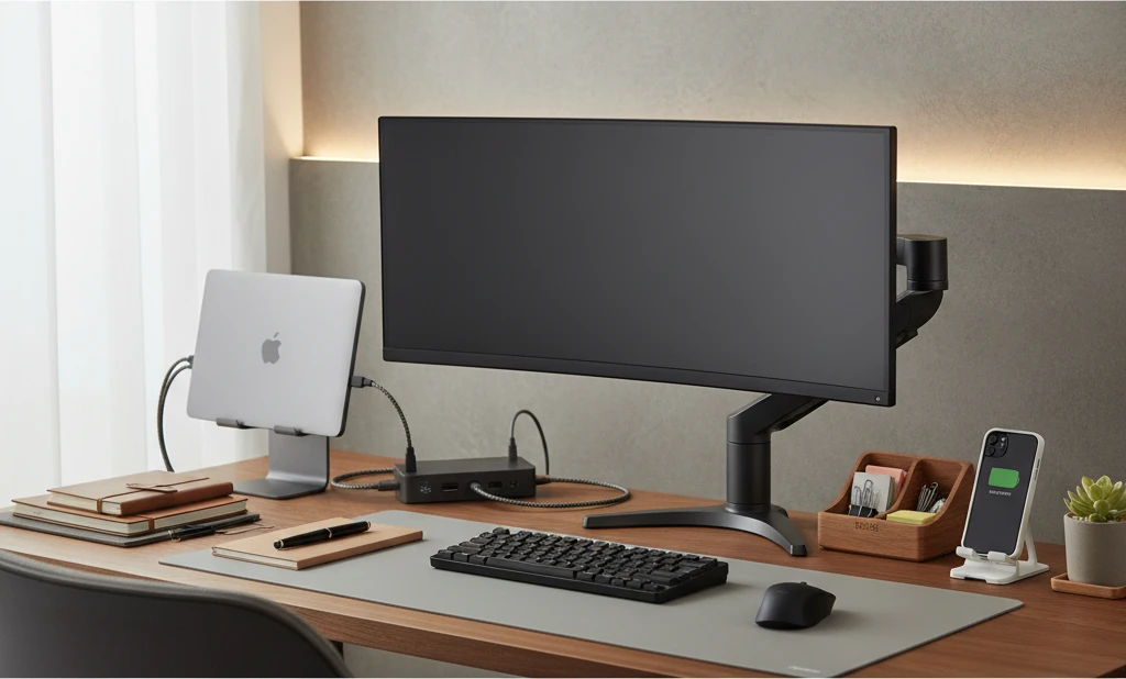 Professional illustration for article about Productivitate Maxima: Ghid Accesorii Birou