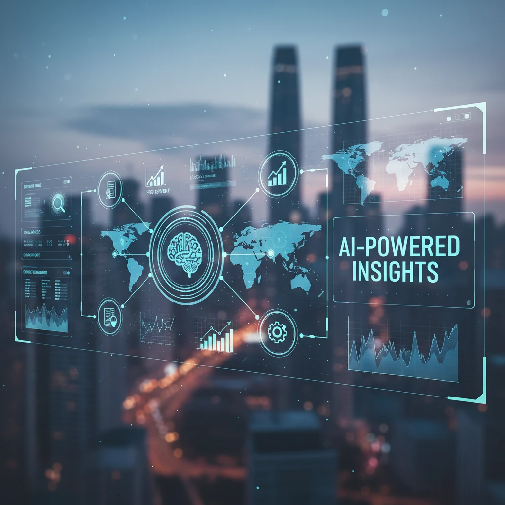 Professional illustration for article about SEO Content: AI-Powered Competitive Analysis