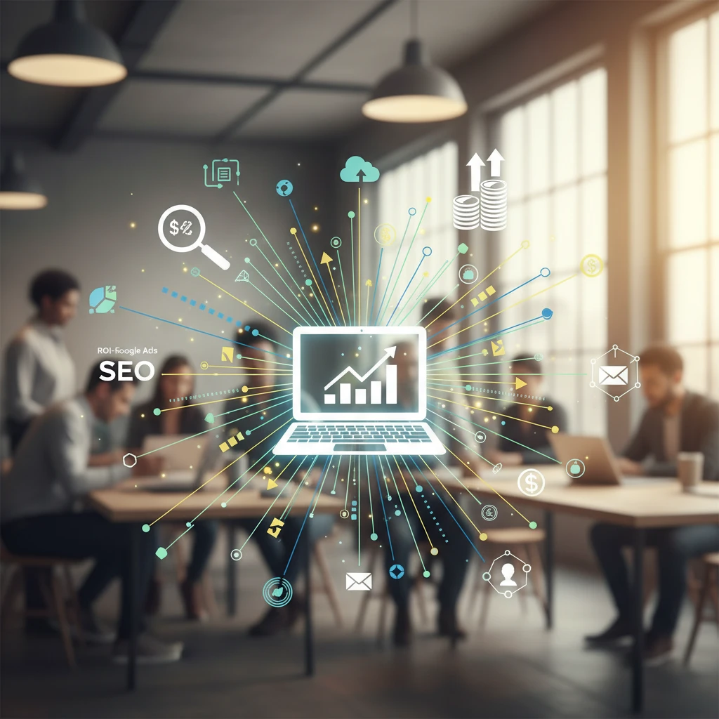 Professional illustration for article about Small Business Growth: Beyond the Website with 610 Digital