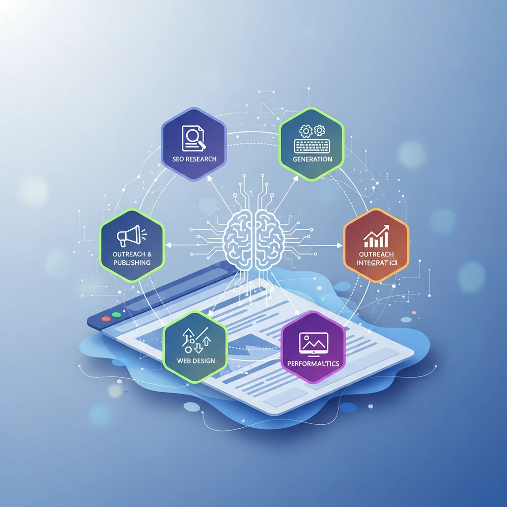 Professional illustration for article about AI-Powered Content: Website Content Refresh Workflow