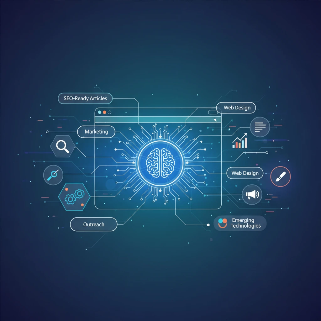 Professional illustration for article about AI-Powered Content: Website User Journey Optimization
