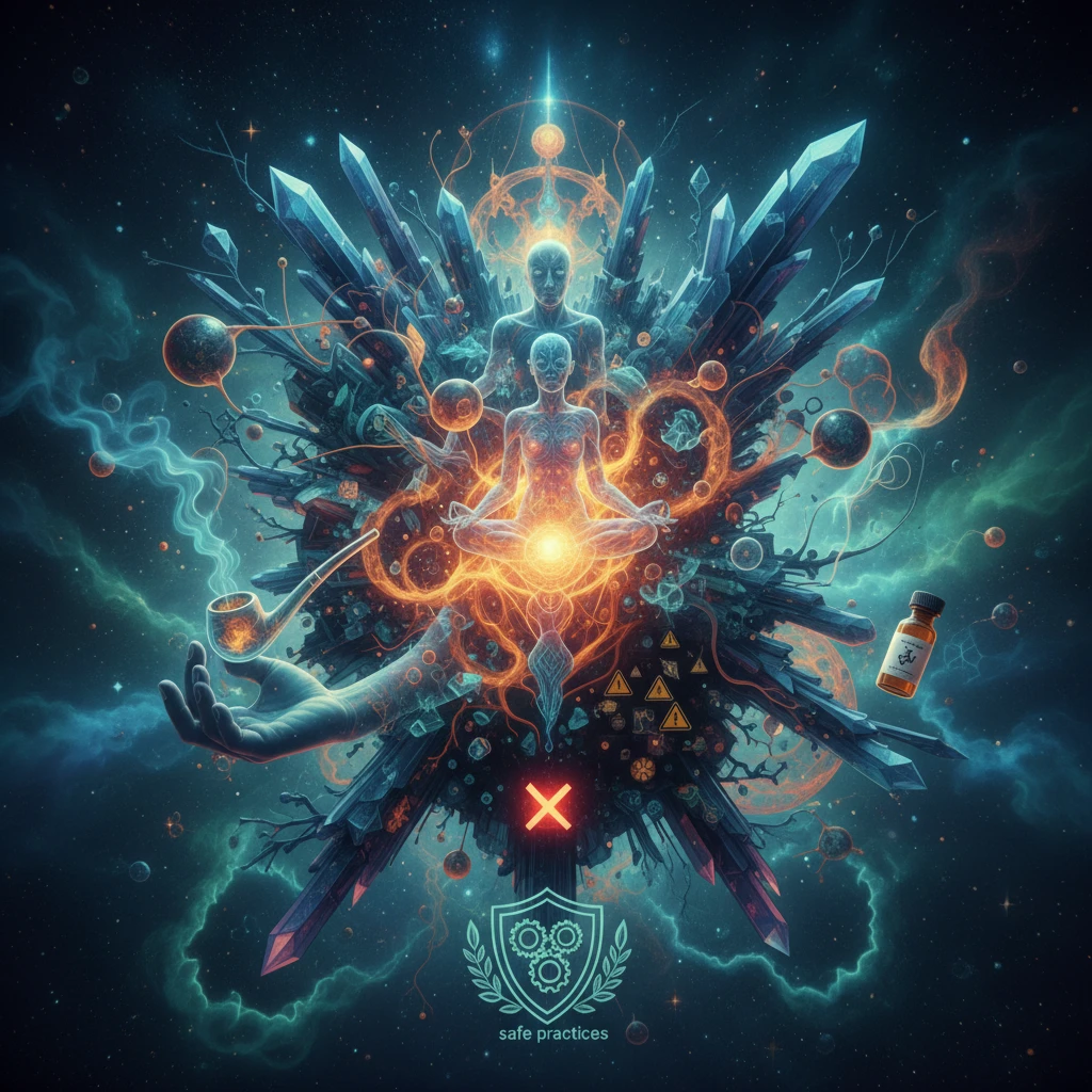 Professional illustration for article about Buy DMT Online: Effects, Risks & Safe Practices