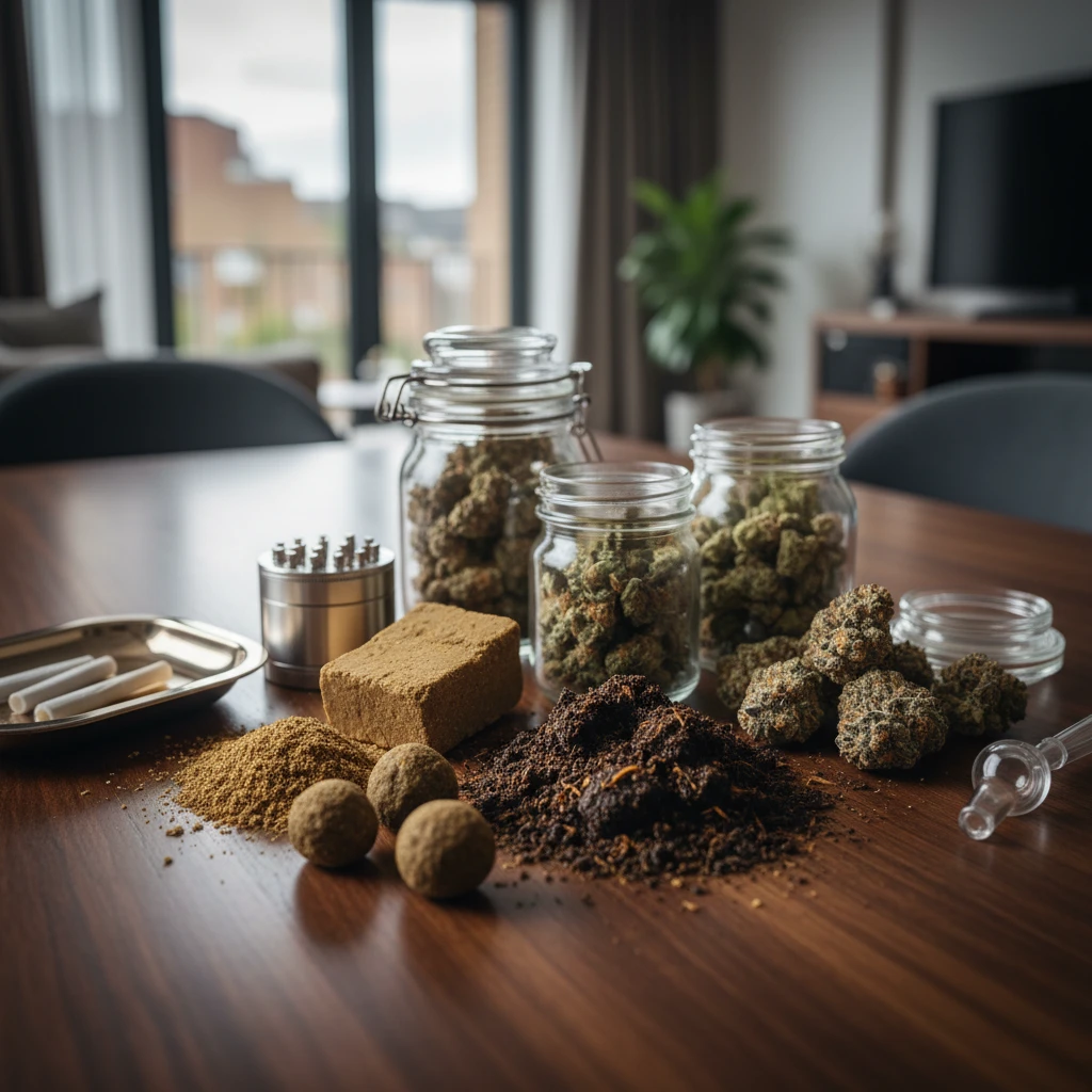 Professional illustration for article about Buy Hashish UK: Find Premium Quality Cannabis Products