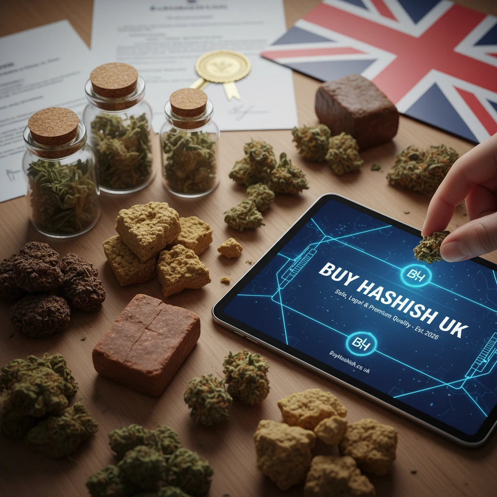 Professional illustration for article about Buy Hashish UK: Safe, Legal, & High-Quality 2026