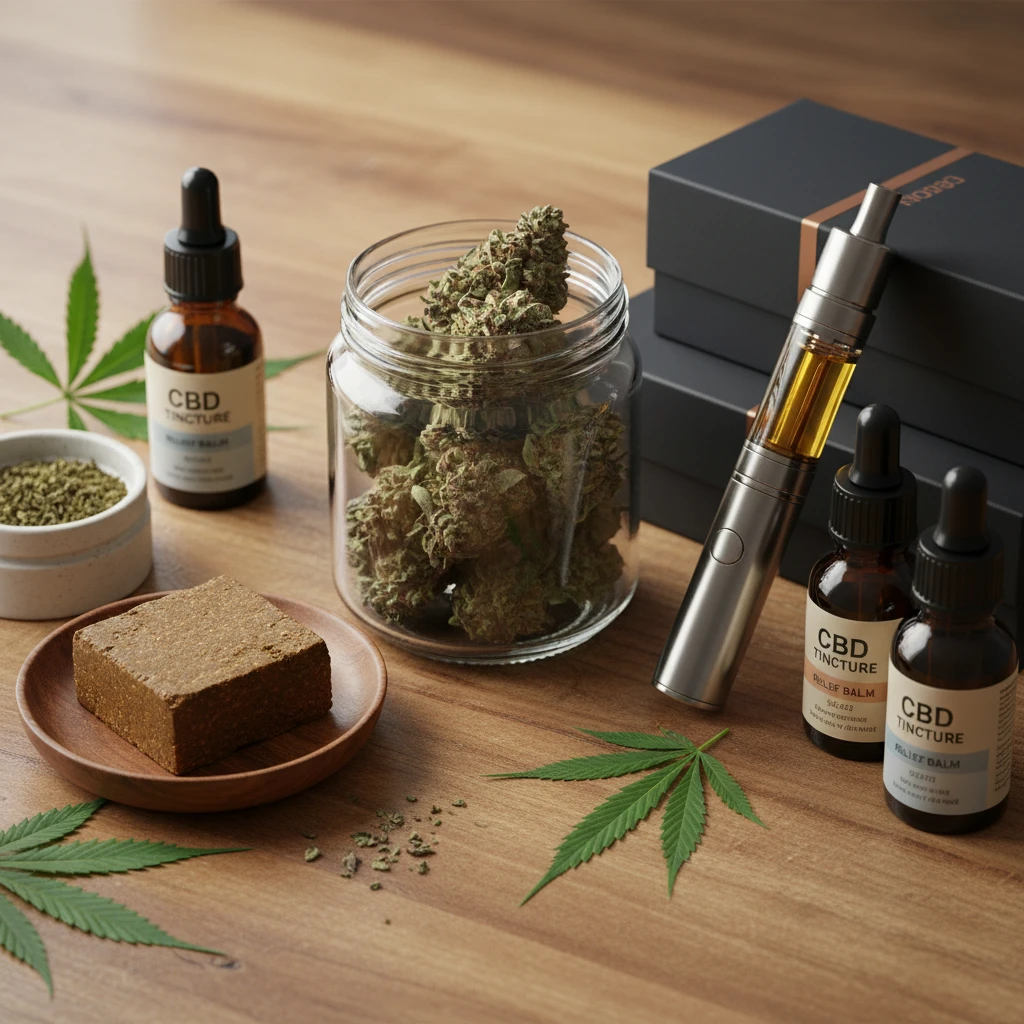 Professional illustration for article about Cannabis Wellness: Elevated Herbals Product Guide