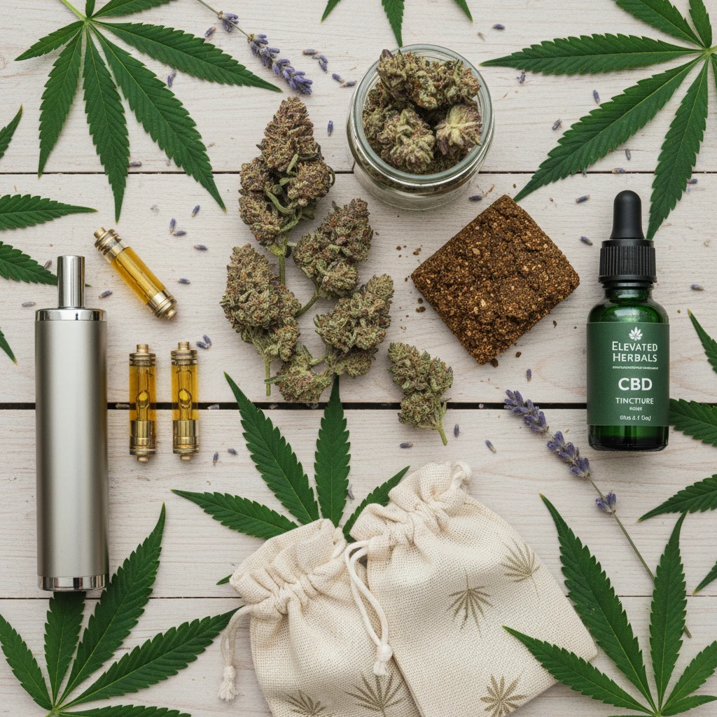 Professional illustration for article about CBD UK: Maximizing Benefits Safely, Elevated Herbals