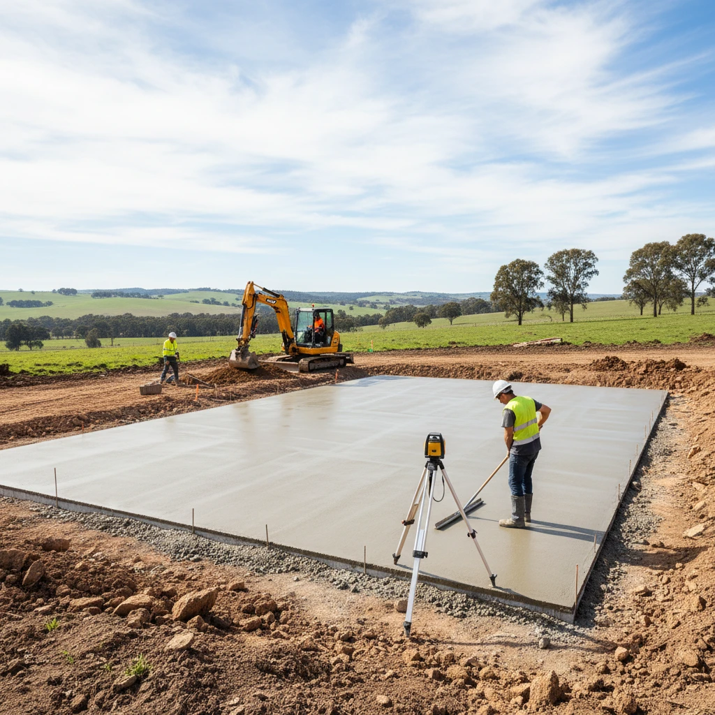 Professional illustration for article about Central West Concrete: Expert Shed Slabs and Excavation