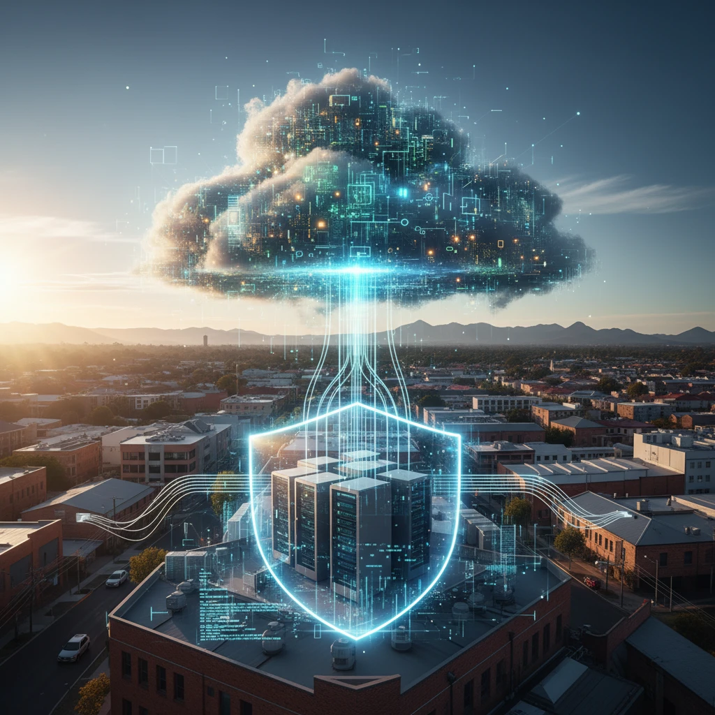 Professional illustration for article about Cloud Backup: Ensure Business Continuity in Western Sydney