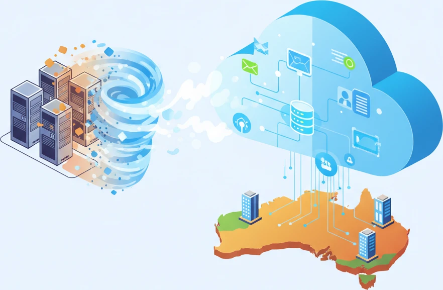 Professional illustration for article about Cloud Migration: A Guide for Australian SMBs