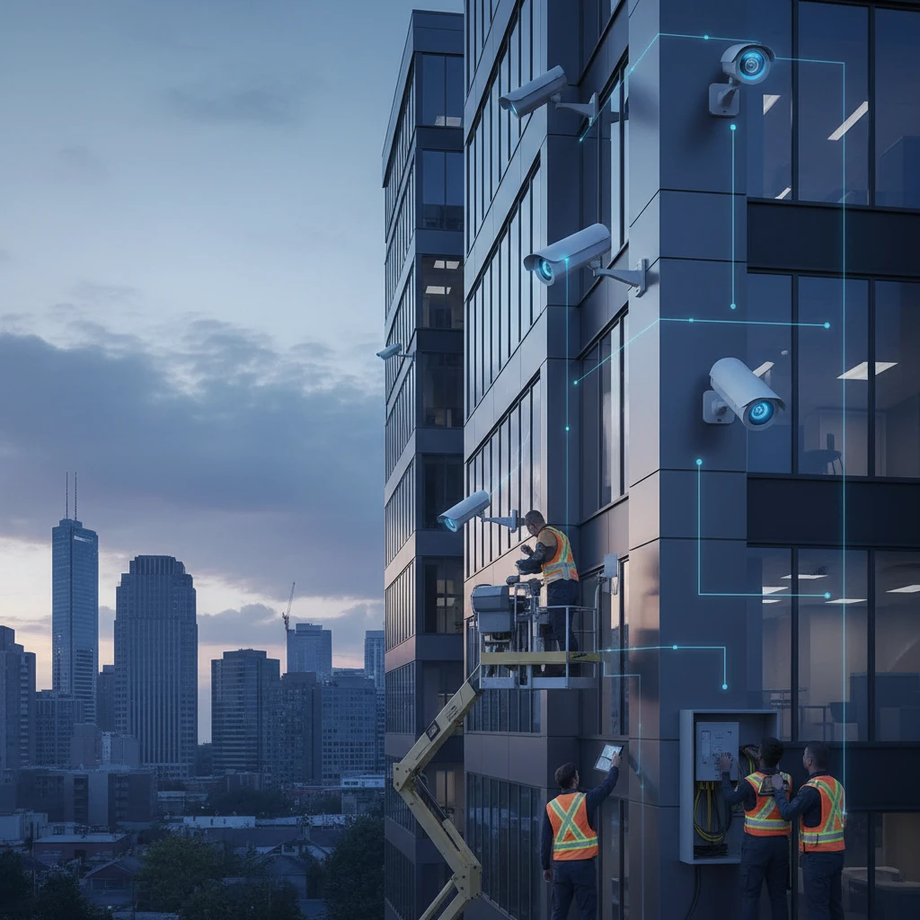 Professional illustration for article about Commercial CCTV Brampton: Expert System Design & Install