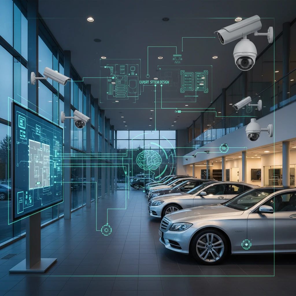 Professional illustration for article about Commercial CCTV: Expert System Design for Dealerships