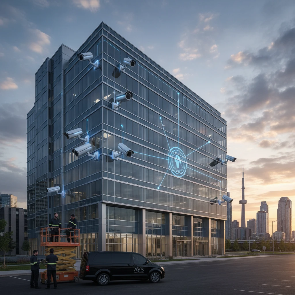 Professional illustration for article about Commercial CCTV Mississauga: Top Security Integrator