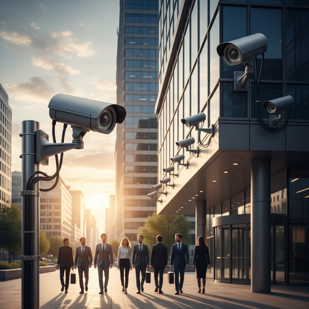 Professional illustration for article about Commercial CCTV Systems: Upgrade for Enhanced Security