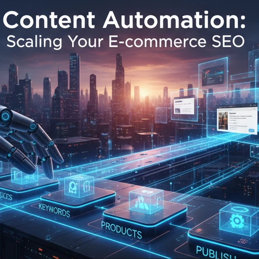 Professional illustration for article about Content Automation: Scaling Your E-commerce SEO