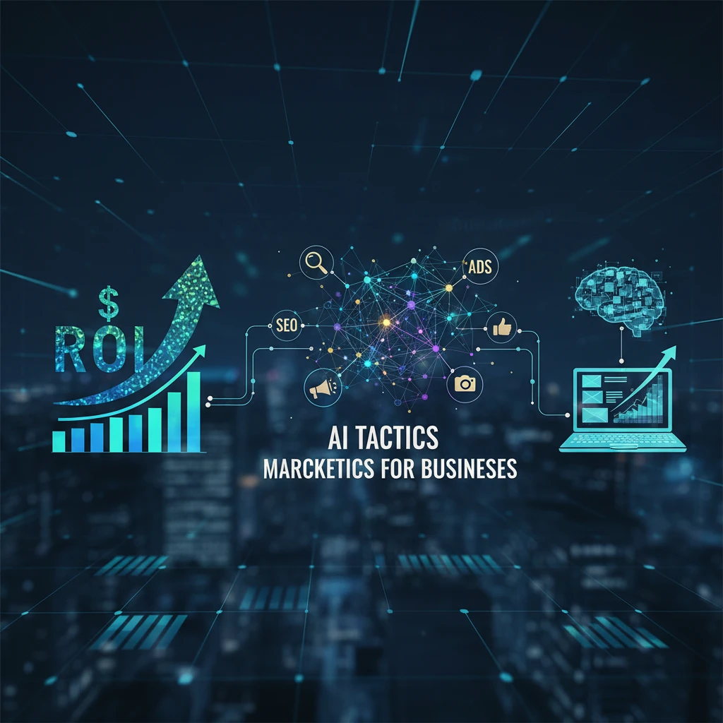 Professional illustration for article about Content Marketing ROI: Proven AI Tactics for Businesses