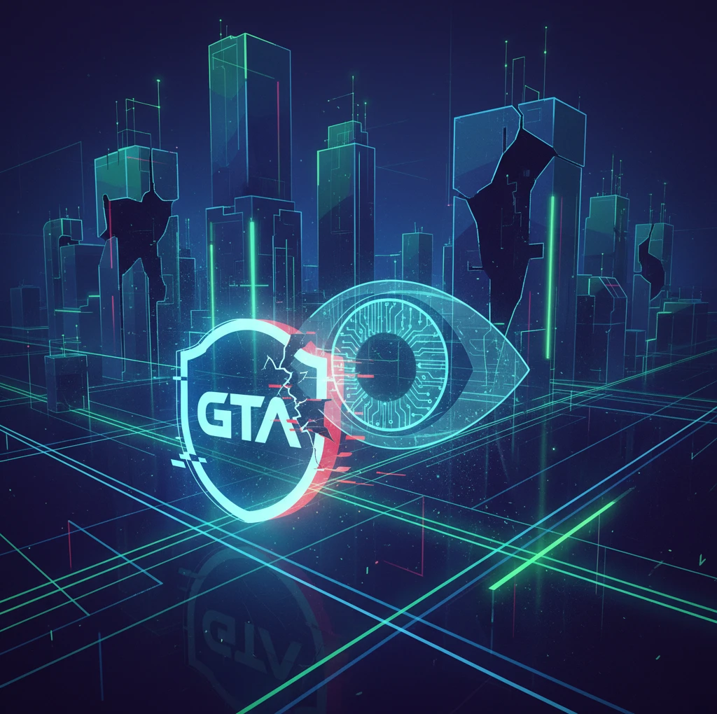 Professional illustration for article about Cybersecurity Blind Spots: GTA Business Solutions