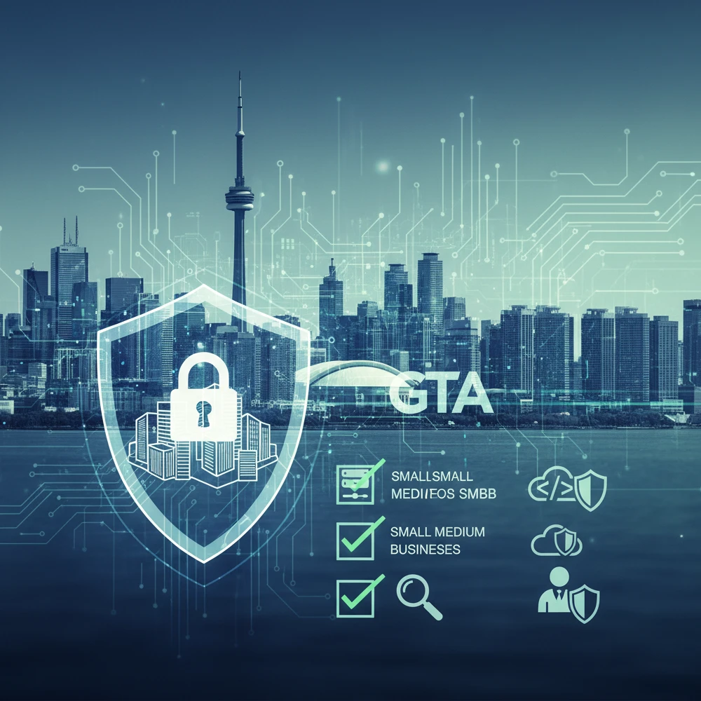 Professional illustration for article about Cybersecurity for GTA SMBs: A Proactive Checklist