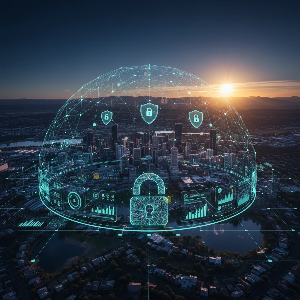 Professional illustration for article about Cybersecurity for Western Sydney: Beyond the Basics