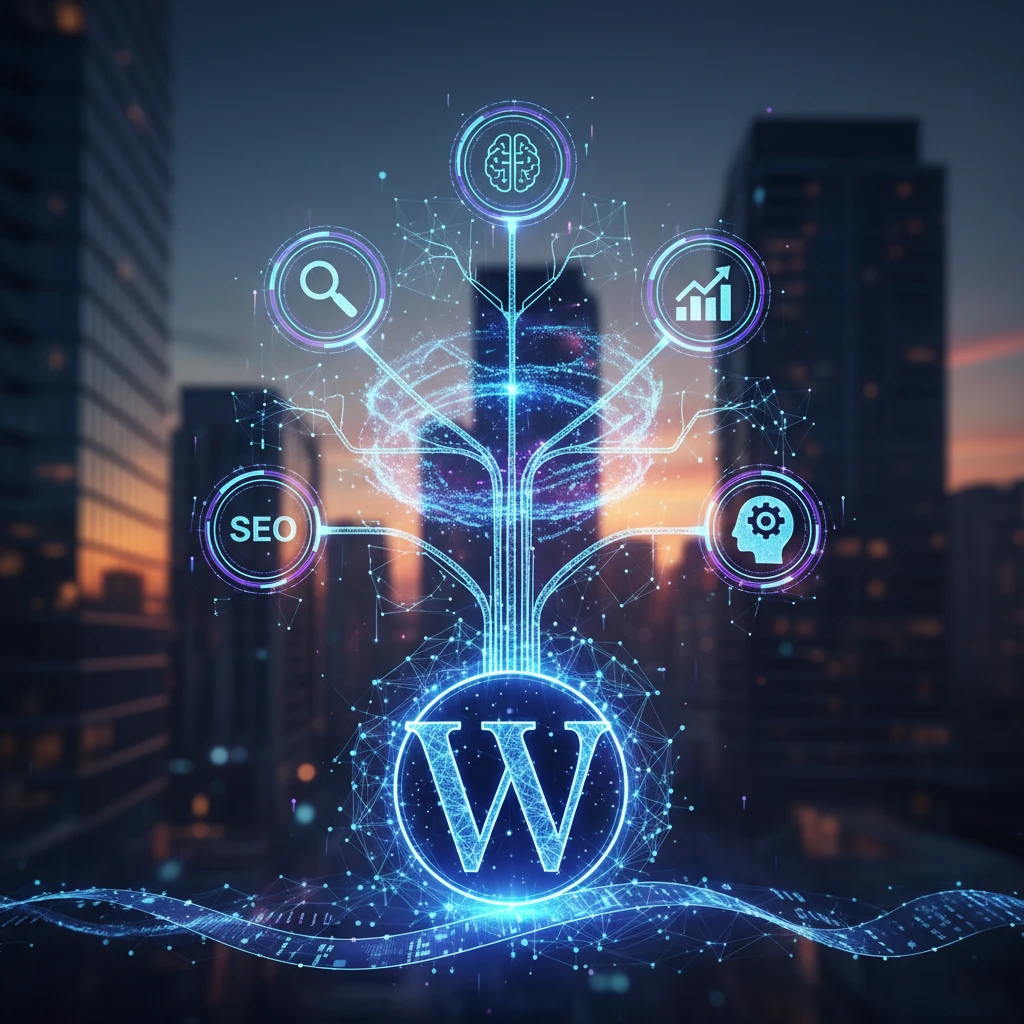 Professional illustration for article about Digital: Powering Growth with AI-Driven WordPress