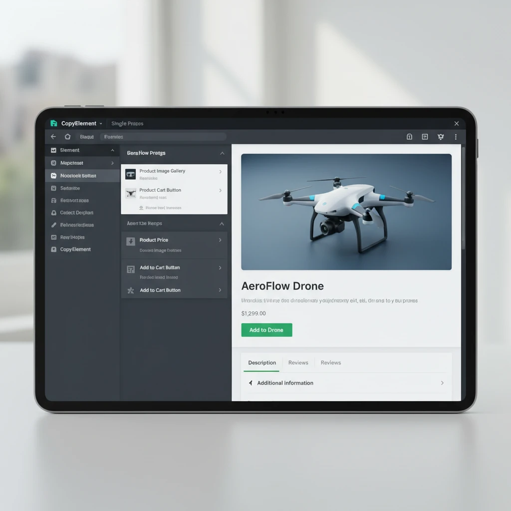 Professional illustration for article about Elementor: Build a Custom WooCommerce Product Page
