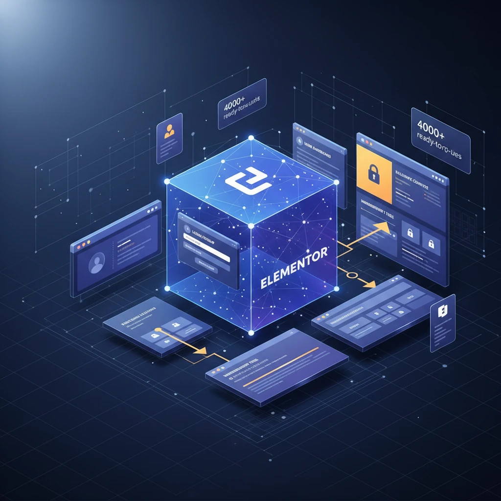 Professional illustration for article about Elementor: Build a Membership Website (Step-by-Step)