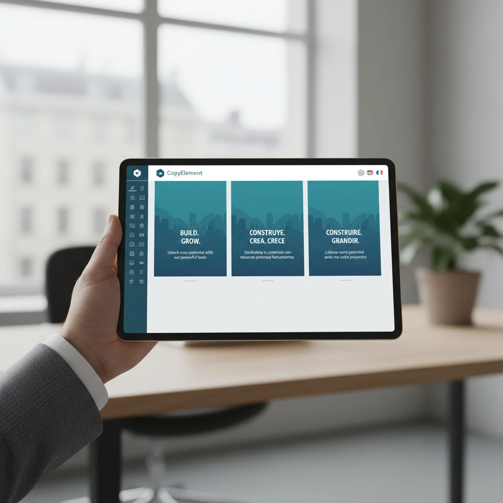 Professional illustration for article about Elementor: Build a Multi-Language Website Easily