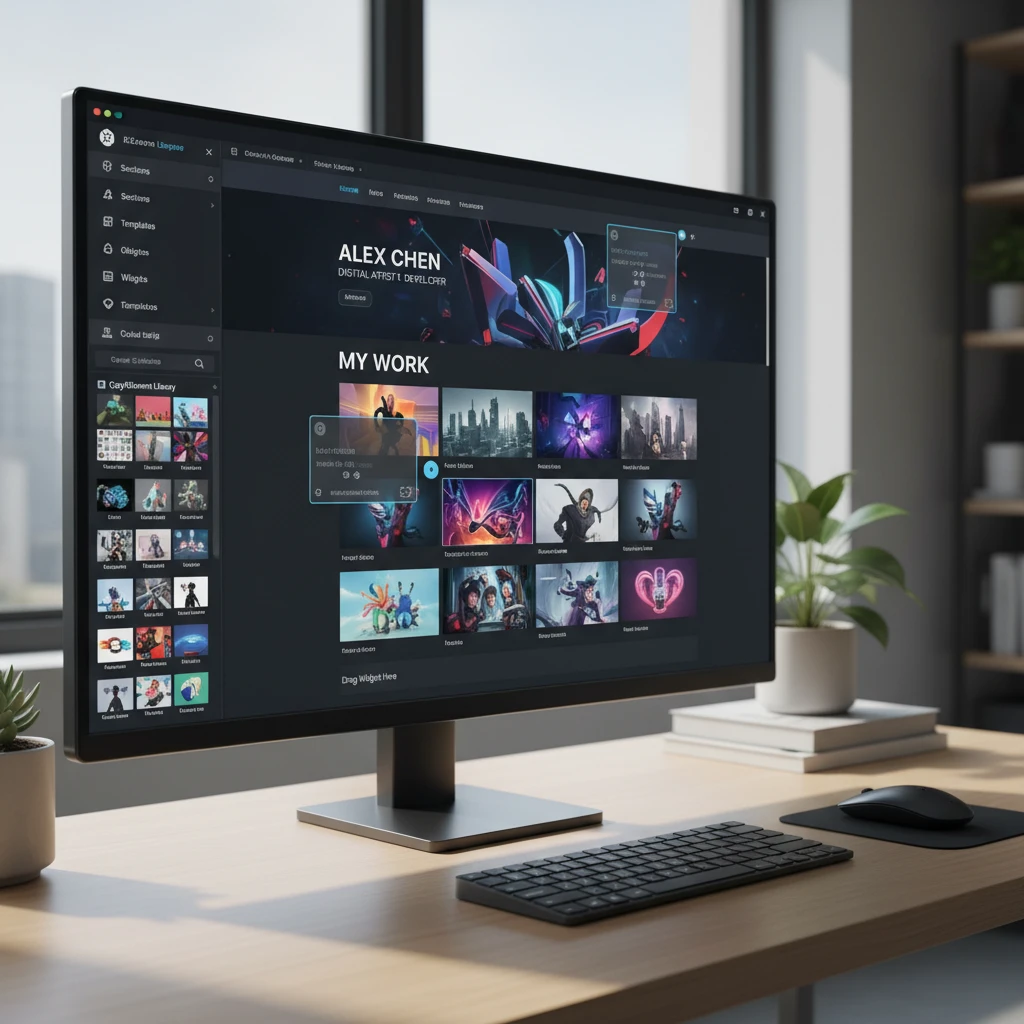 Professional illustration for article about Elementor: Create a Portfolio Website That Wows