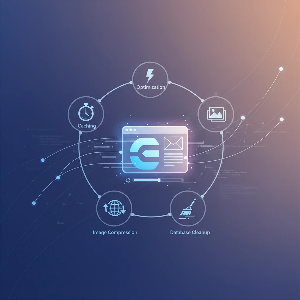 Professional illustration for article about Elementor: Optimize Website Loading Speed in 5 Steps