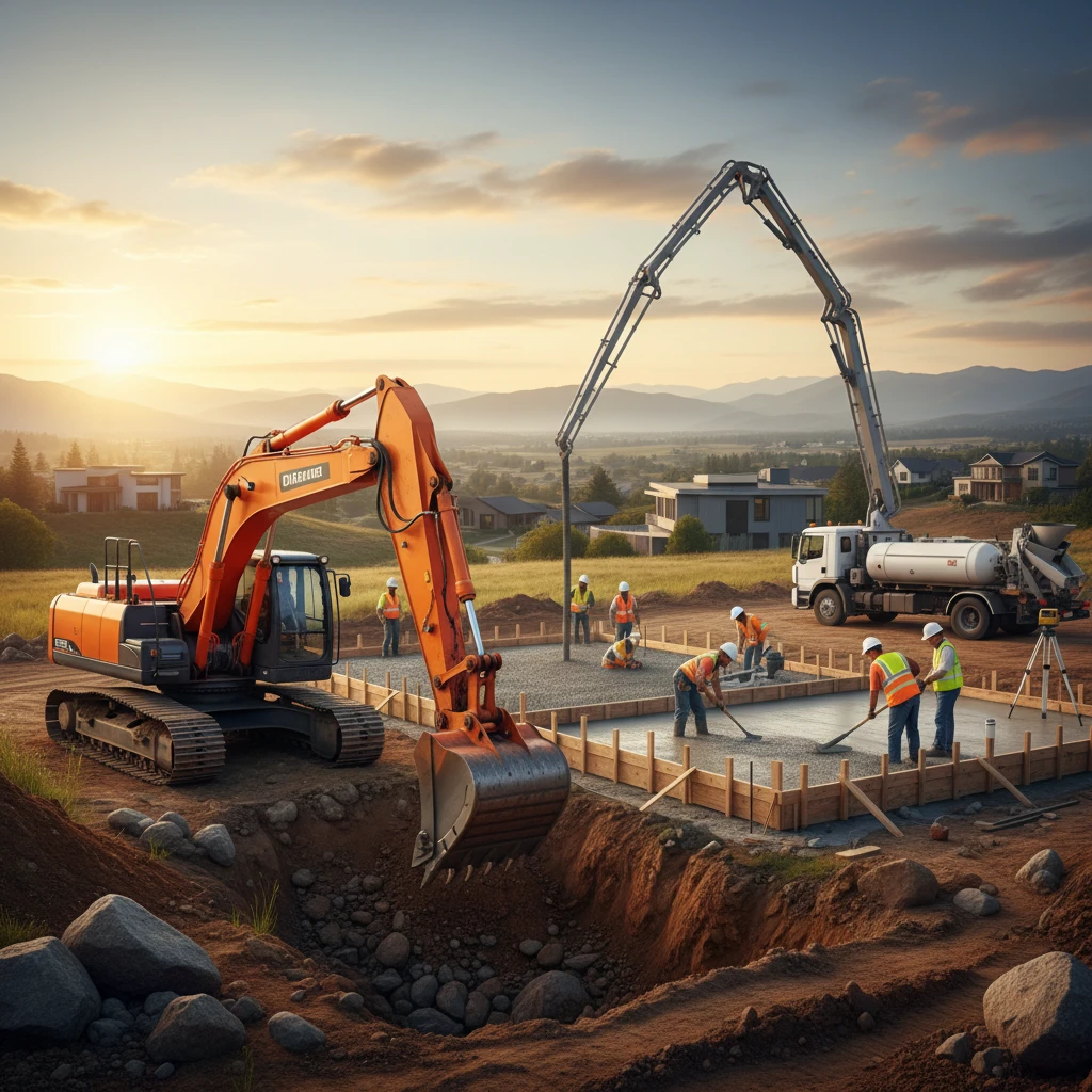 Professional illustration for article about Excavation & Concrete: Preparing for Your Dream Project