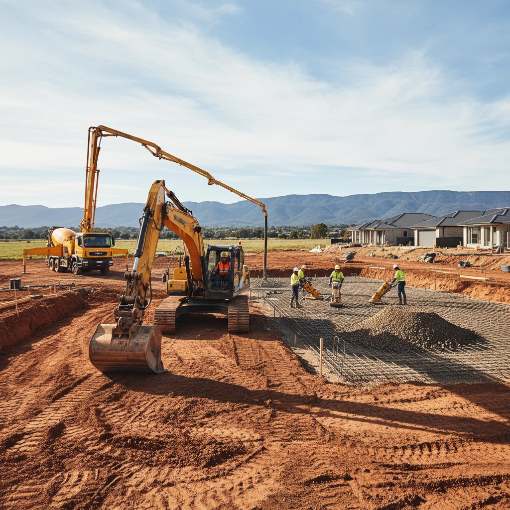 Professional illustration for article about Excavation Experts: Preparing Your Penrith Site for Concrete