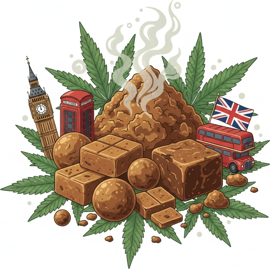 Hashish Effects: Understanding Cannabis UK Professional illustration for article about Hashish Effects: Understanding Cannabis UK