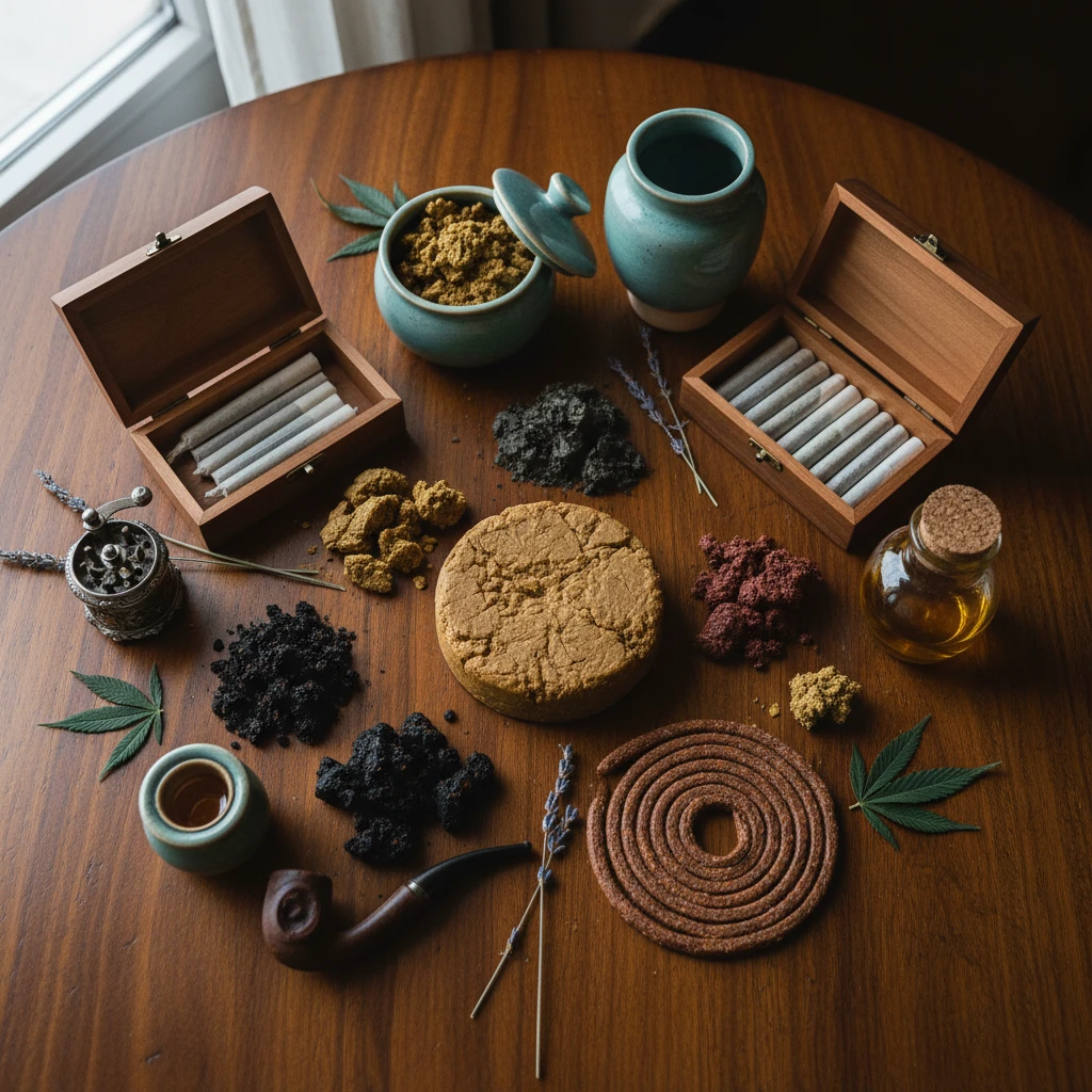 Hashish for Relaxation: Buy Premium Products Professional illustration for article about Hashish for Relaxation: Buy Premium Products