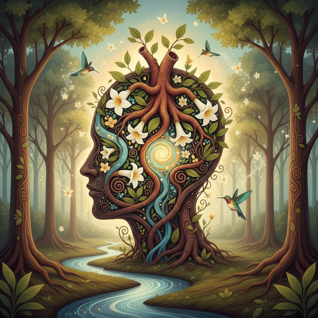 Professional illustration for article about Iboga and Mental Health: Exploring the Benefits