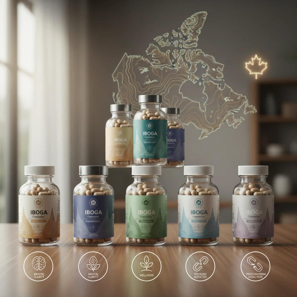 Professional illustration for article about Iboga Capsules: Comparing Brands in Canada