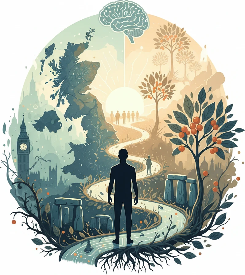 Professional illustration for article about Ibogaine for Addiction: Long-Term Success Stories in the UK