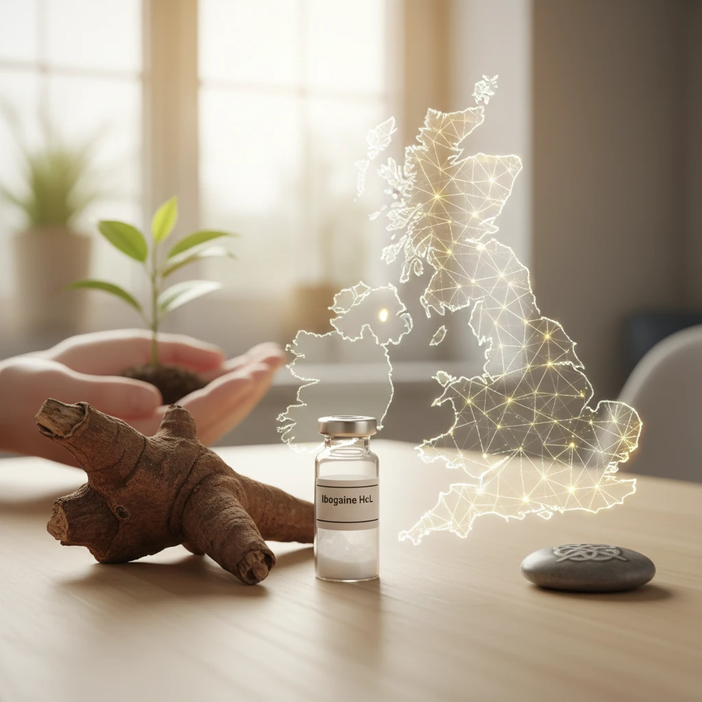 Professional illustration for article about Ibogaine for Addiction: UK Recovery Guide