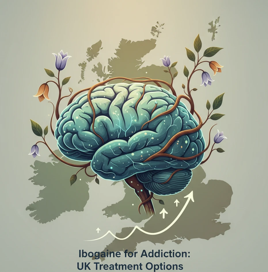 Ibogaine for Addiction: Understanding UK Treatment Options Professional illustration for article about Ibogaine for Addiction: Understanding UK Treatment Options
