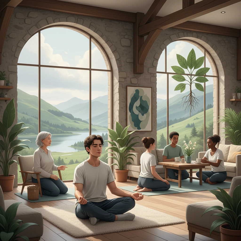 Ibogaine for Addiction: Understanding Aftercare in the UK Professional illustration for article about Ibogaine for Addiction: Understanding Aftercare in the UK