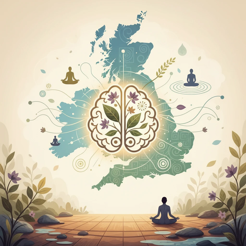Professional illustration for article about Ibogaine for Wellness: UKs Holistic Approach