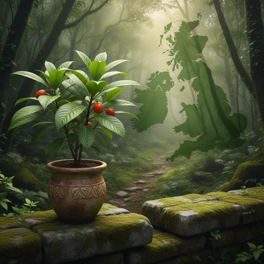 Professional illustration for article about Ibogaine for Wellness: UKs Natural Path