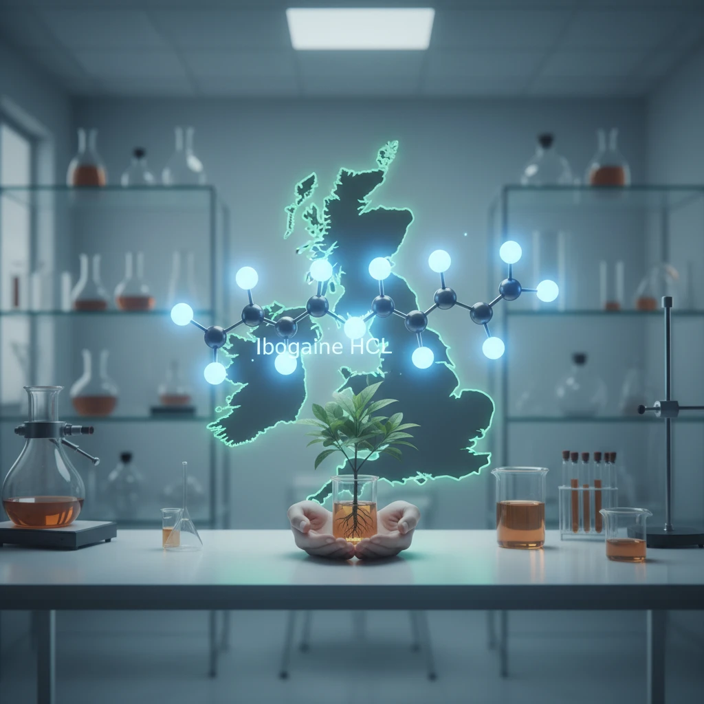 Professional illustration for article about Ibogaine HCl: UKs Guide to Addiction Treatment